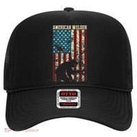 Welding Patriotic Distressed USA American Flag Gift Welder Hat thumb 0