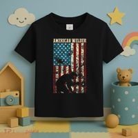 Welding Patriotic Distressed USA American Flag Gift Welder Toddler T-Shirt thumb 3