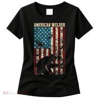 Welding Patriotic Distressed USA American Flag Gift Welder Women's T-Shirt thumb 0