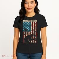 Welding Patriotic Distressed USA American Flag Gift Welder Women's T-Shirt thumb 4