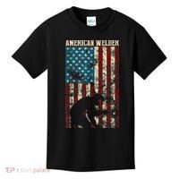 Welding Patriotic Distressed USA American Flag Gift Welder Kids T-Shirt thumb 0