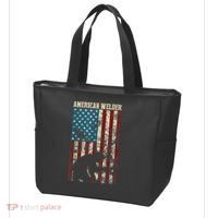 Welding Patriotic Distressed USA American Flag Gift Welder Tote Bag thumb 3