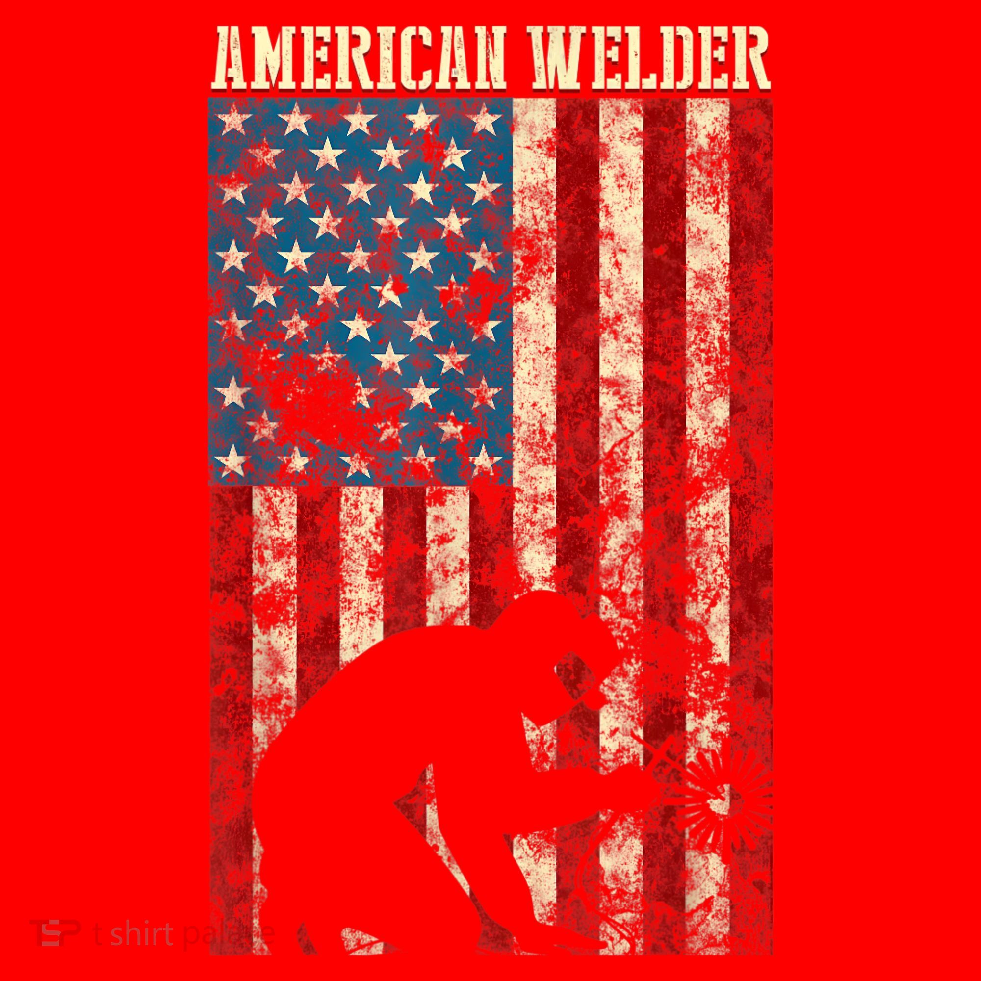 Welding Patriotic Distressed USA American Flag Gift Welder Santa Hat