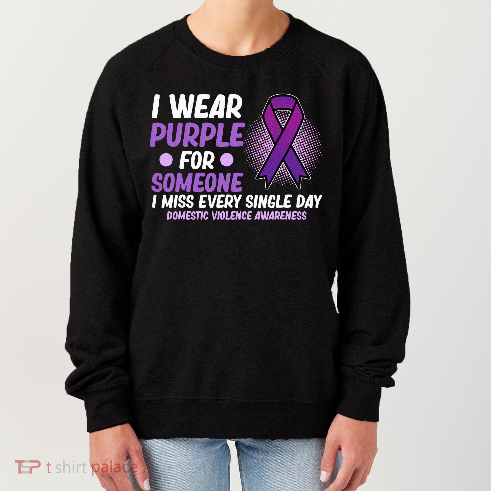 Wear Purple For Someone Domestic Violence Awareness Graphic Women's Sweatshirt