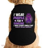 Wear Purple For Someone Domestic Violence Awareness Graphic Doggie Tank thumb 0