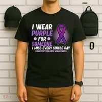 Wear Purple For Someone Domestic Violence Awareness Graphic T-Shirt thumb 6