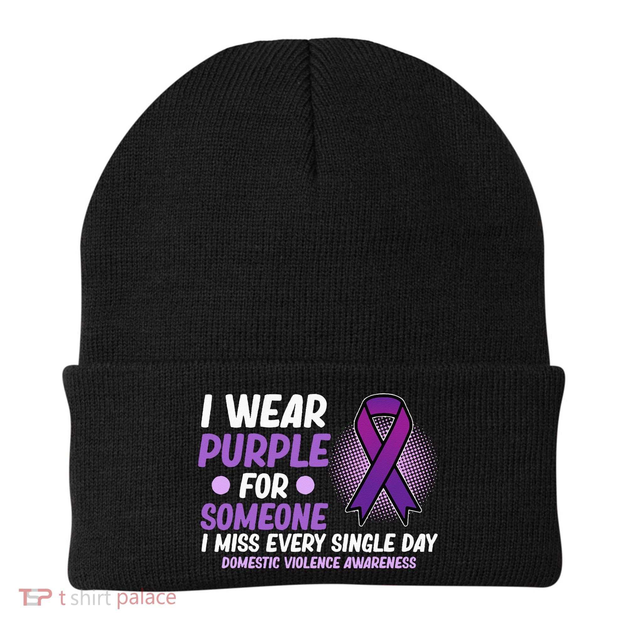 Wear Purple For Someone Domestic Violence Awareness Graphic Beanie