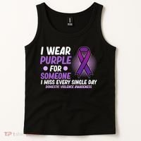 Wear Purple For Someone Domestic Violence Awareness Graphic Tank Top thumb 2