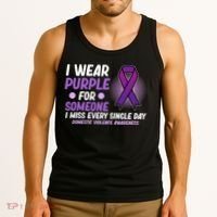 Wear Purple For Someone Domestic Violence Awareness Graphic Tank Top thumb 3