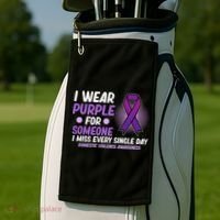 Wear Purple For Someone Domestic Violence Awareness Graphic Golf Towel thumb 2