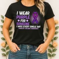 Wear Purple For Someone Domestic Violence Awareness Graphic Women's T-Shirt thumb 2