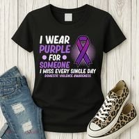 Wear Purple For Someone Domestic Violence Awareness Graphic Women's T-Shirt thumb 3