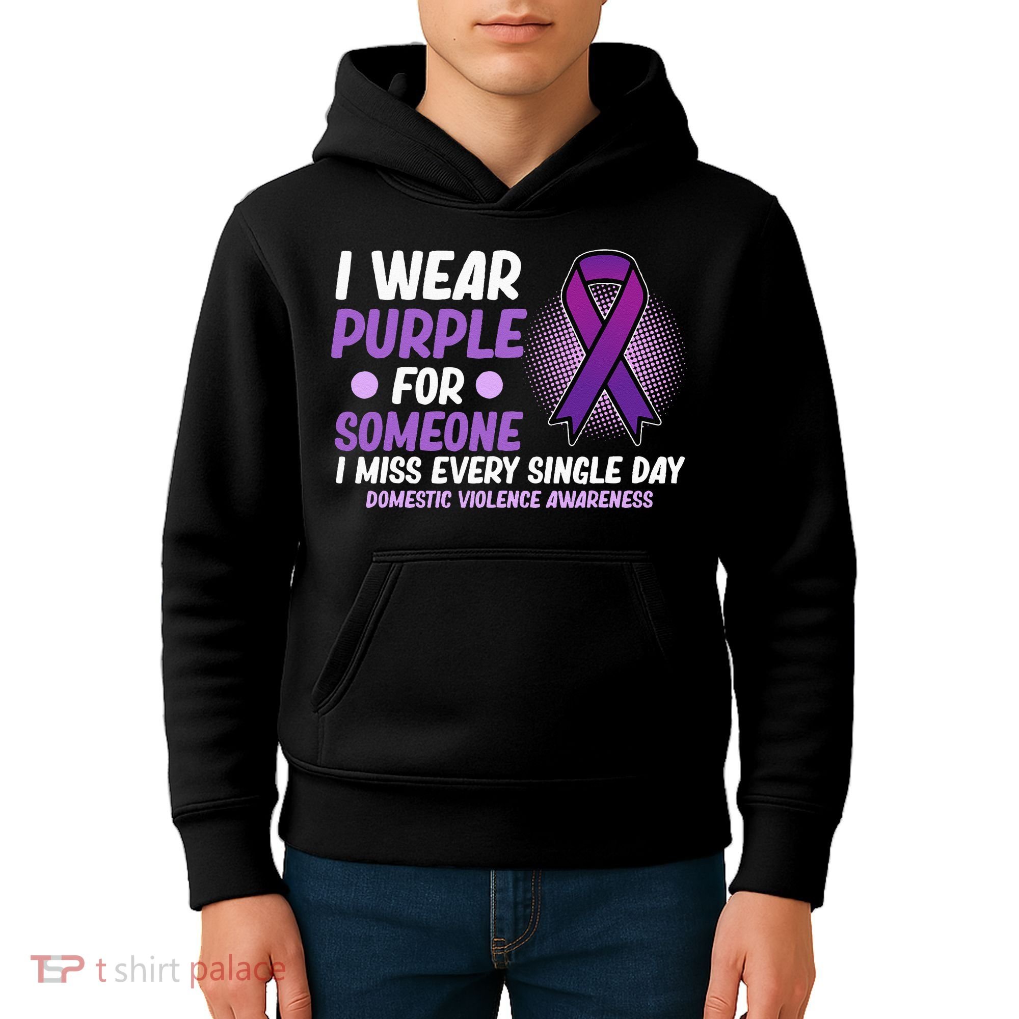 Wear Purple For Someone Domestic Violence Awareness Graphic Kids Hoodie