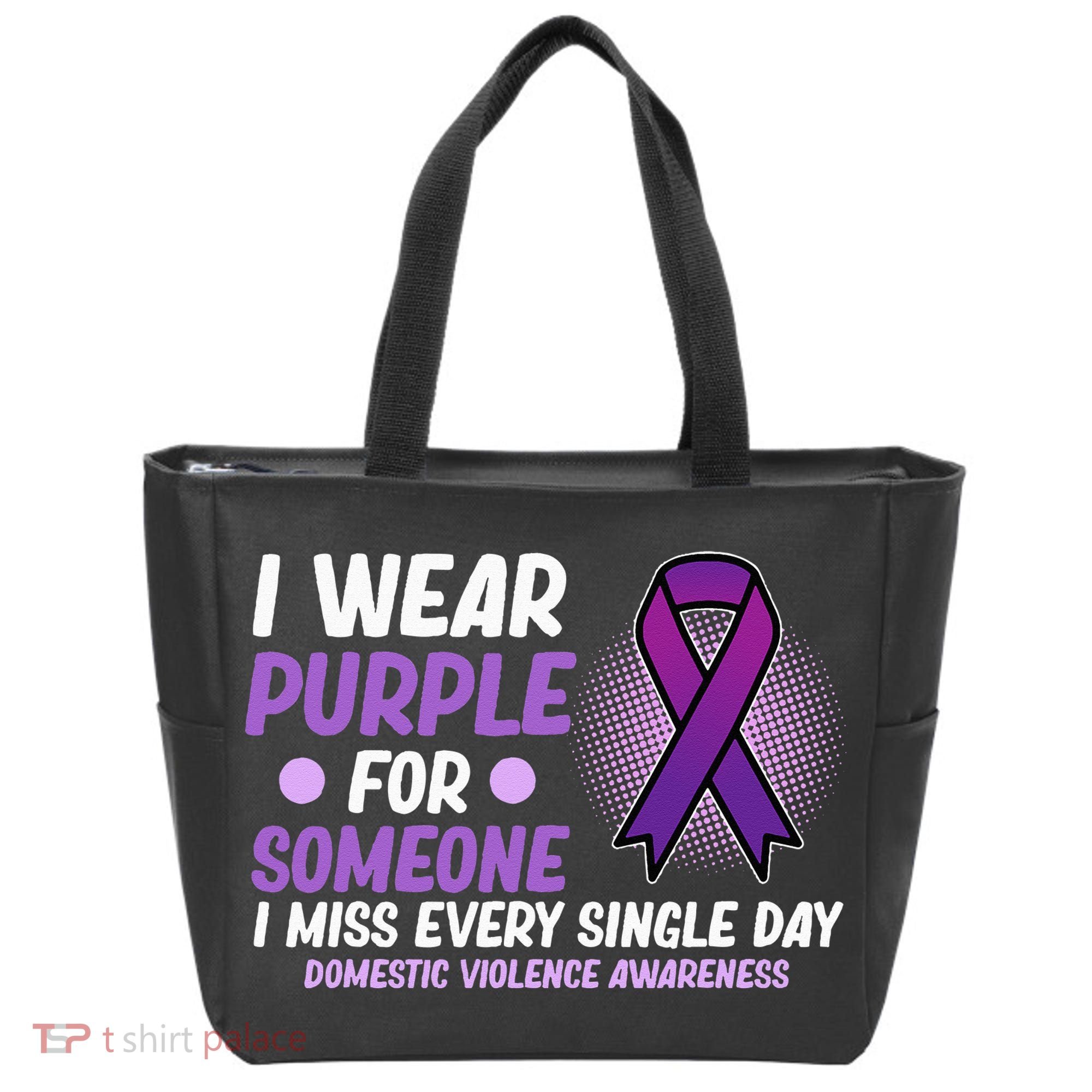 Wear Purple For Someone Domestic Violence Awareness Graphic Tote Bag