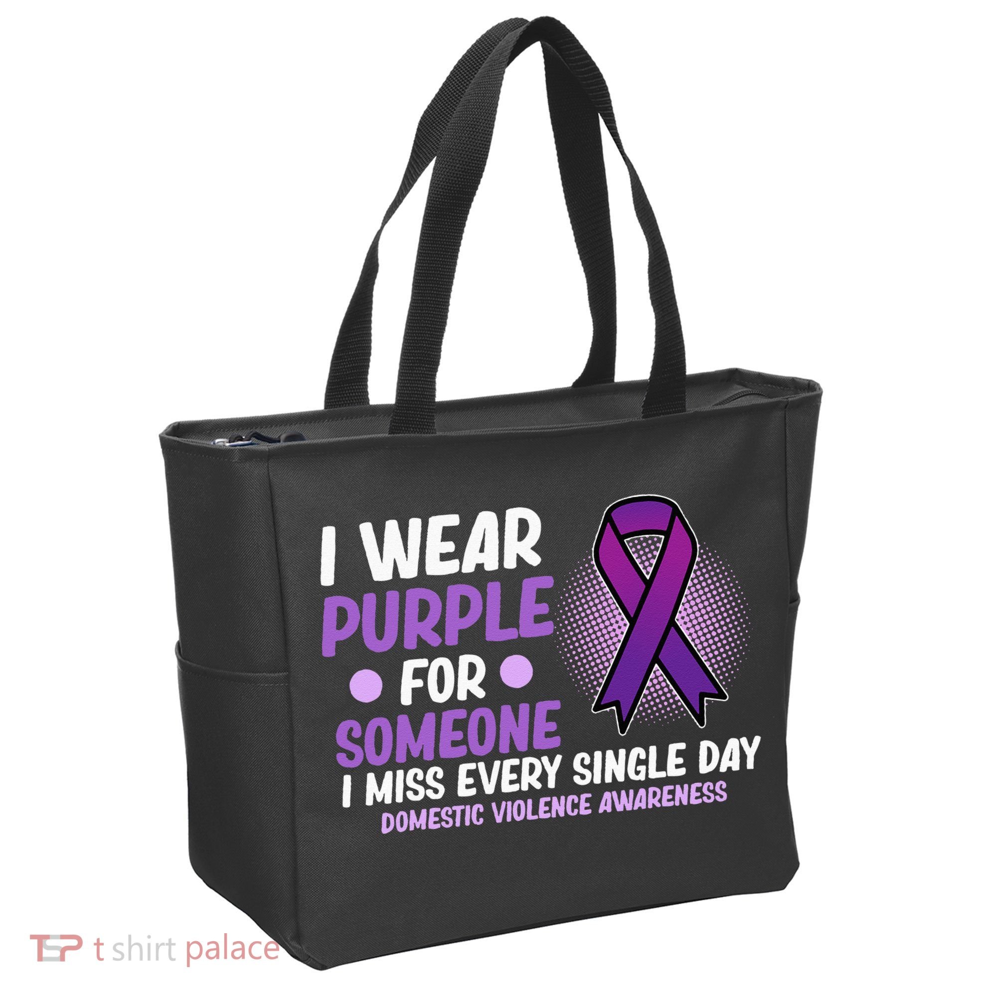 Wear Purple For Someone Domestic Violence Awareness Graphic Tote Bag