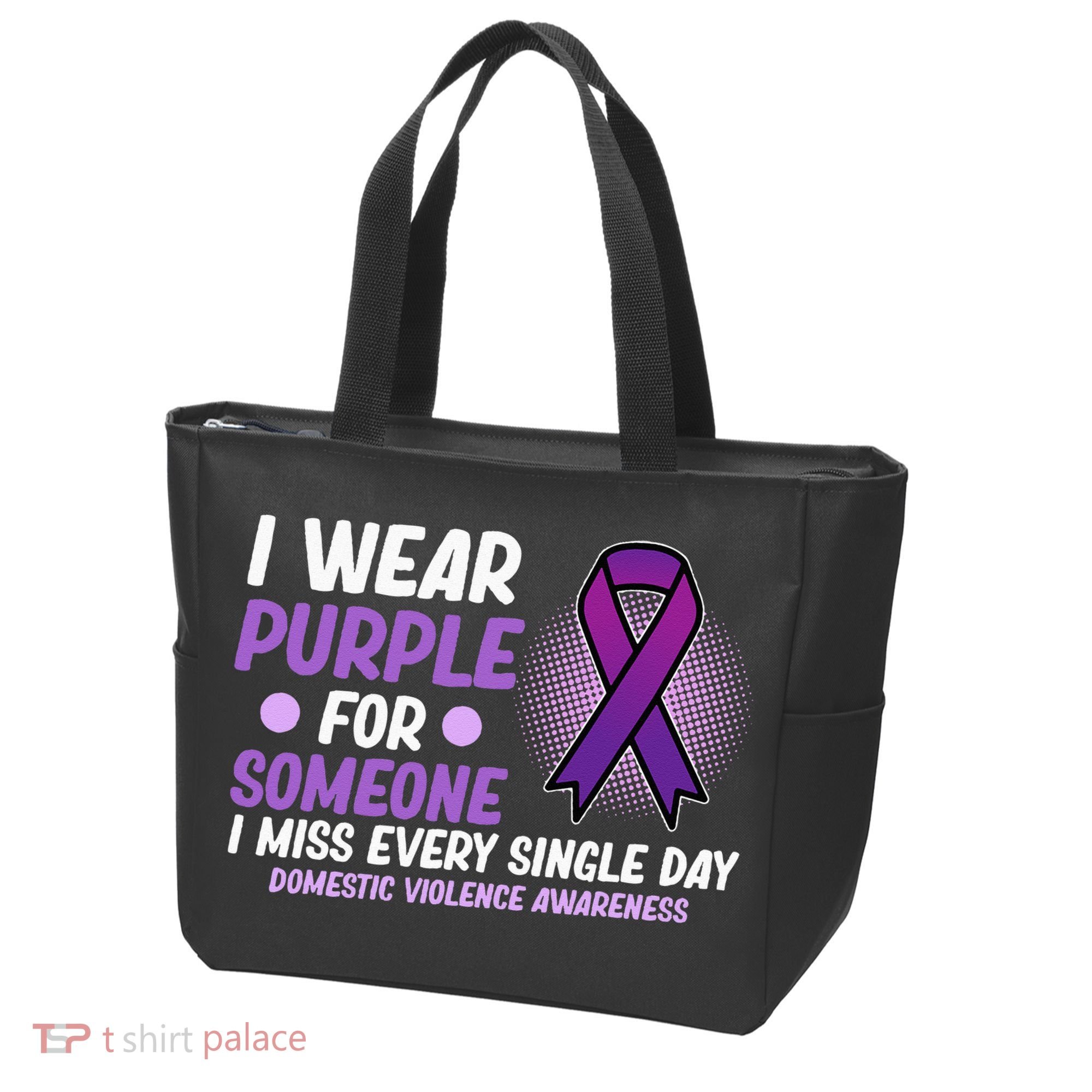 Wear Purple For Someone Domestic Violence Awareness Graphic Tote Bag