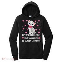 Womens Promoted From Cat Grandma To Human Grandma Funny Cat Women's Hoodie thumb 0