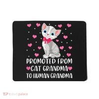 Womens Promoted From Cat Grandma To Human Grandma Funny Cat Mousepad thumb 0