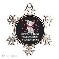 Womens Promoted From Cat Grandma To Human Grandma Funny Cat Ornament thumb 0