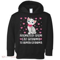 Womens Promoted From Cat Grandma To Human Grandma Funny Cat Toddler Hoodie thumb 0