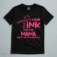 Wear Pink For My Nana Breast Cancer Awareness Grandma T-Shirt thumb 5