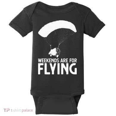 Weekends PPC Flying Powered Parachute Baby Bodysuit