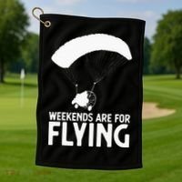 Weekends PPC Flying Powered Parachute Golf Towel thumb 1