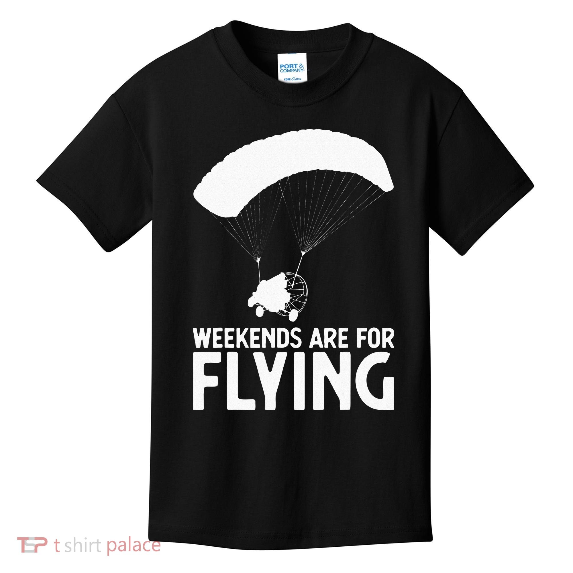 Weekends PPC Flying Powered Parachute Kids T-Shirt