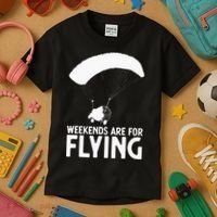 Weekends PPC Flying Powered Parachute Kids T-Shirt thumb 3