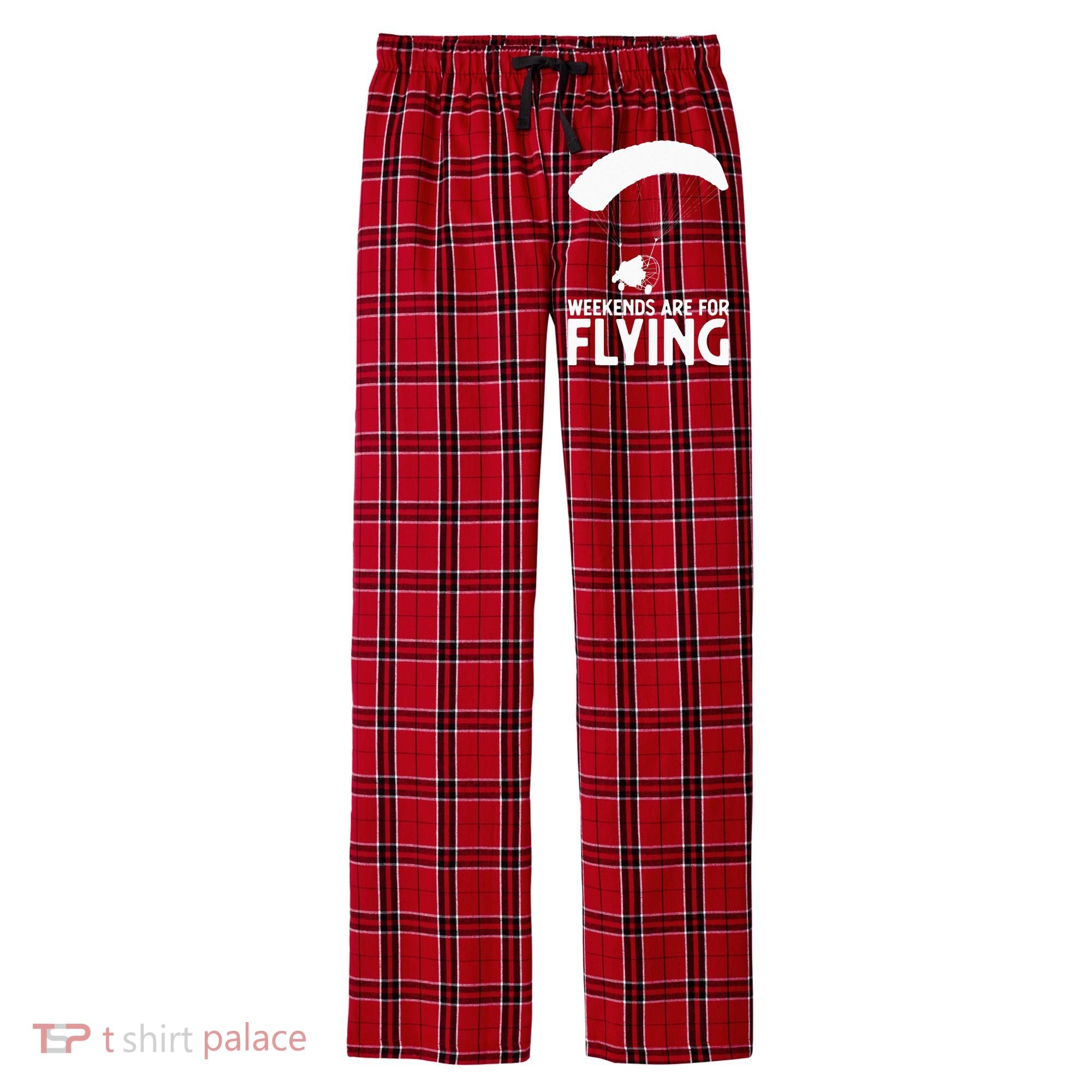 Weekends PPC Flying Powered Parachute Men's Flannel Plaid Pajama Pants