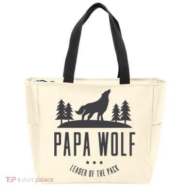 Wolf Pack Family - Dad Papa Wolf Tote Bag
