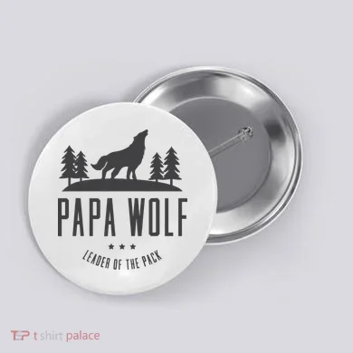 Wolf Pack Family - Dad Papa Wolf Button