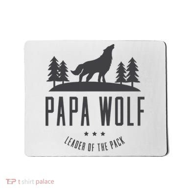 Wolf Pack Family - Dad Papa Wolf Mousepad
