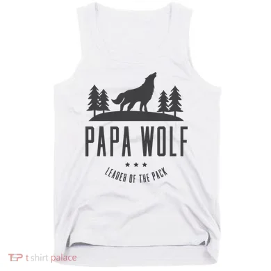 Wolf Pack Family - Dad Papa Wolf Tank Top