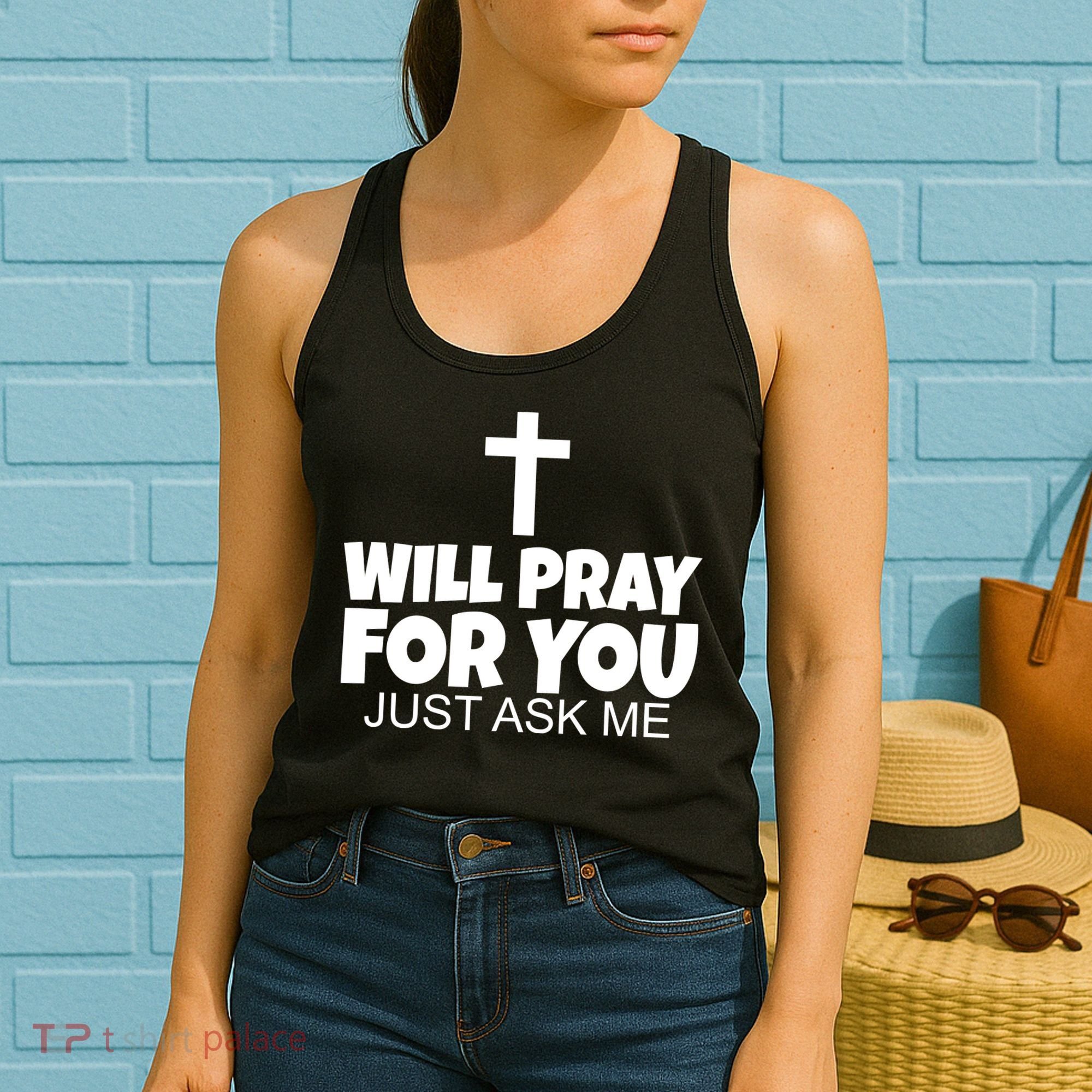 Will Pray For You Just Ask Me Christian Healing Women's Tank Top