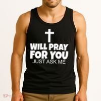 Will Pray For You Just Ask Me Christian Healing Tank Top thumb 3