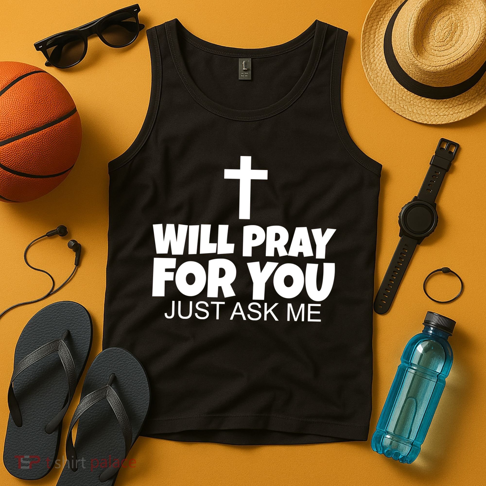 Will Pray For You Just Ask Me Christian Healing Tank Top