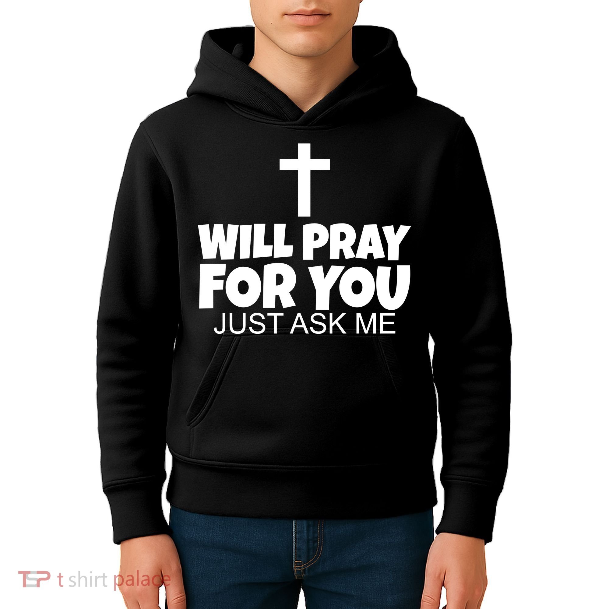 Will Pray For You Just Ask Me Christian Healing Kids Hoodie