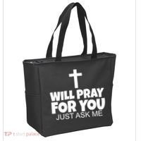 Will Pray For You Just Ask Me Christian Healing Tote Bag thumb 2