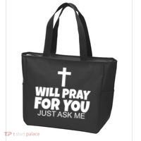 Will Pray For You Just Ask Me Christian Healing Tote Bag thumb 3