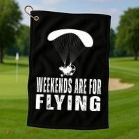 Weekends Ppc Flying Powered Parachute Golf Towel thumb 1