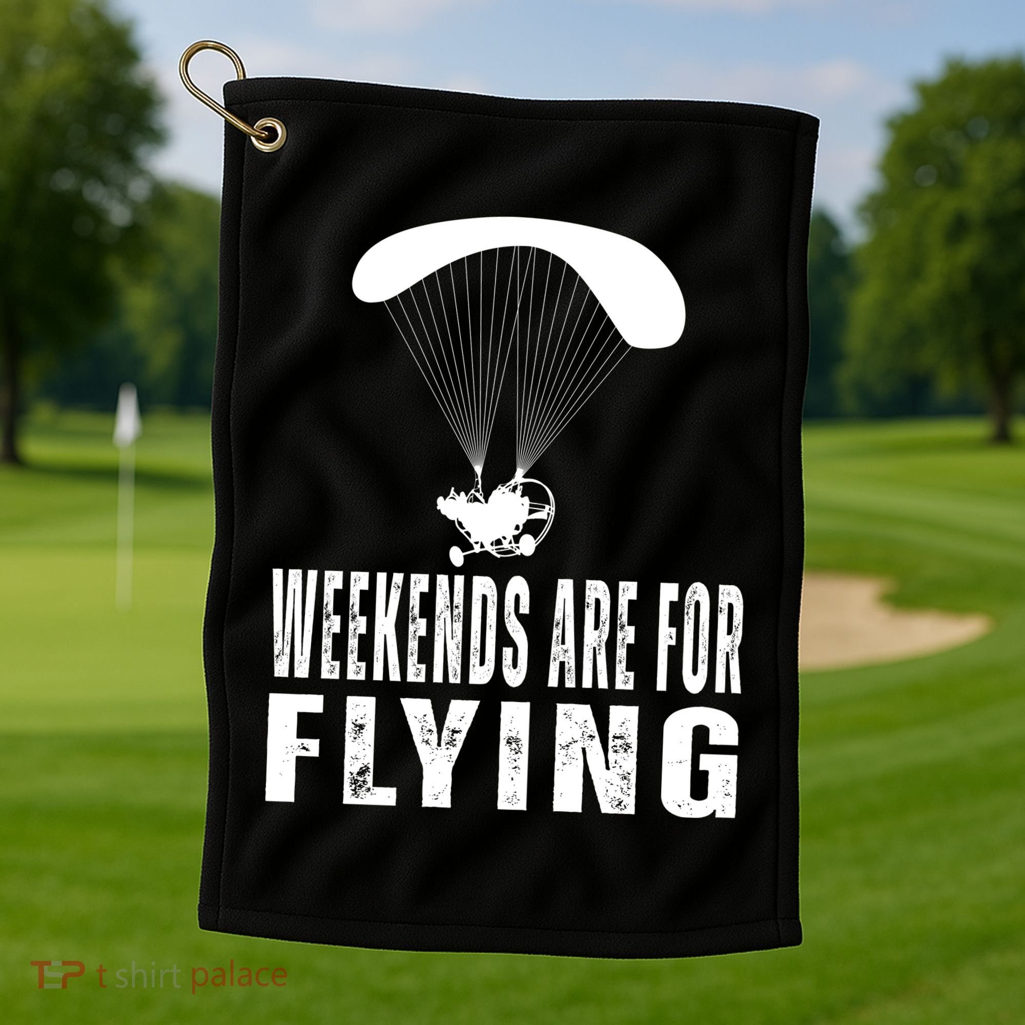 Weekends Ppc Flying Powered Parachute Golf Towel
