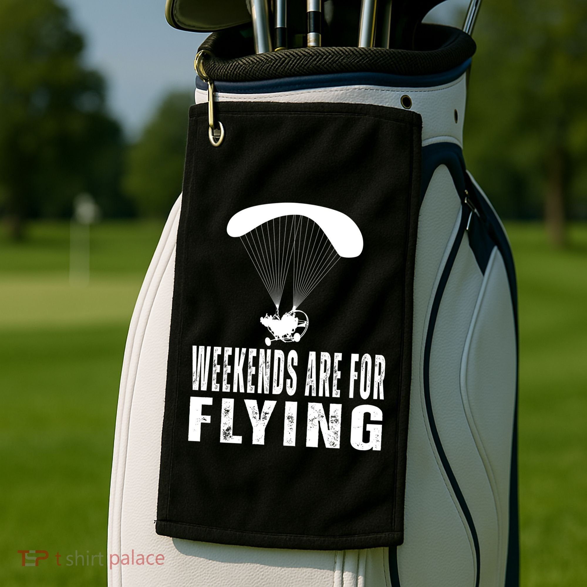Weekends Ppc Flying Powered Parachute Golf Towel