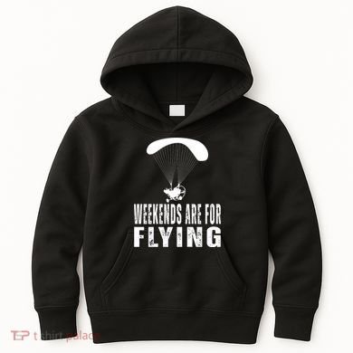 Weekends Ppc Flying Powered Parachute Kids Hoodie