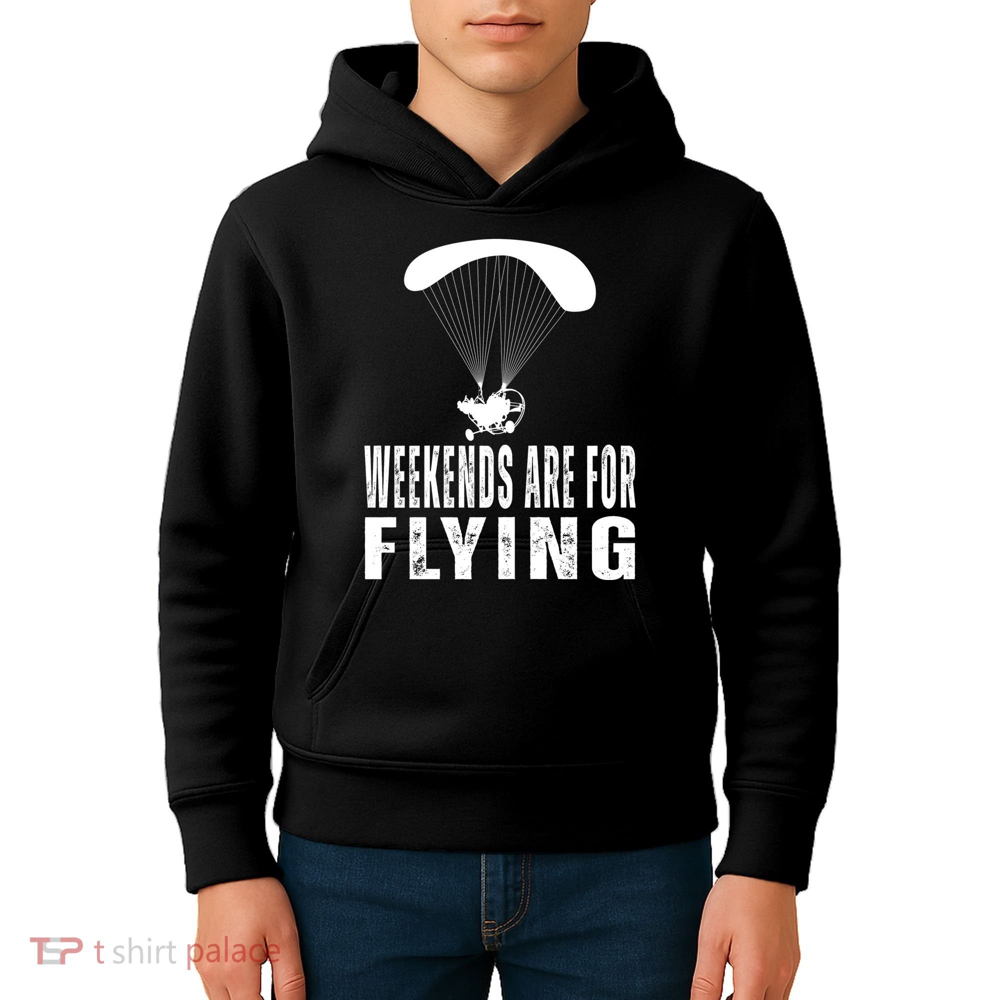 Weekends Ppc Flying Powered Parachute Kids Hoodie