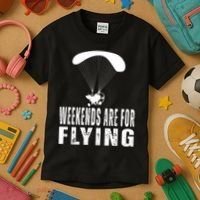Weekends Ppc Flying Powered Parachute Kids T-Shirt thumb 3