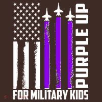 Wear Purple For Military Family Kids USA Flag T-Shirt thumb 7