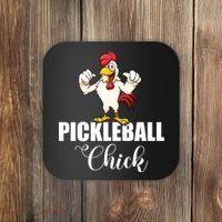 Womens Pickleball Gift Pickle Ball Chick Player Coaster thumb 0