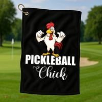 Womens Pickleball Gift Pickle Ball Chick Player Golf Towel thumb 1