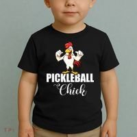 Womens Pickleball Gift Pickle Ball Chick Player Toddler T-Shirt thumb 2